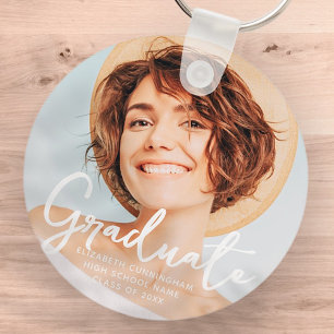 大学院シンプルモダン脚本の卒業写真 キーホルダー