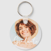 大学院シンプルモダン脚本の卒業写真 キーホルダー (裏面)