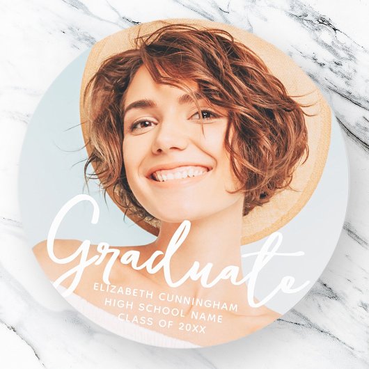 大学院シンプルモダン脚本の卒業写真 ラウンドシール