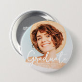 大学院シンプルモダン脚本の卒業写真 缶バッジ (正面&裏面)