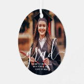 大学院シンプルモダン脚本クラシック写真 メタルオーナメント (正面左)