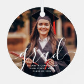 大学院シンプルモダン脚本クラシック写真 メタルオーナメント (裏面)