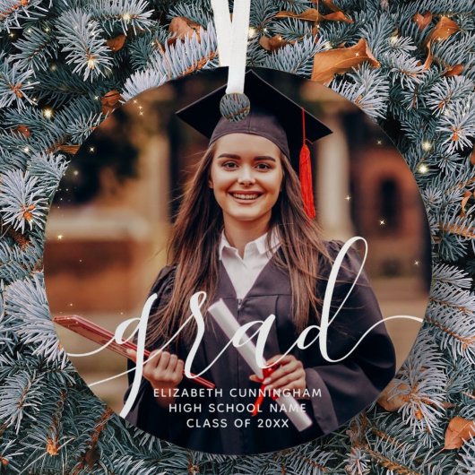 大学院シンプルモダン脚本クラシック写真 メタルオーナメント