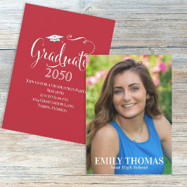 大学院シンプル写真テンプレートタイポグラフィ 招待状