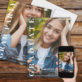 大学院シンプル写真テンプレートミニマルはっきりしたリスト 招待状