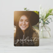 大学院シンプル写真卒業 案内状 (スタンド正面)