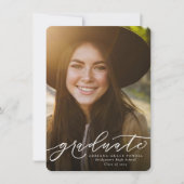 大学院シンプル写真卒業 案内状 (正面)