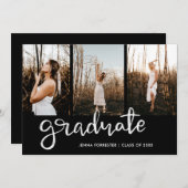 大学院スクリプエレガントト(黒) |写真 招待状 (正面/裏面)