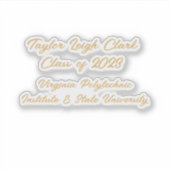 大学院スクリプトカスタムの卒業 シール (正面)