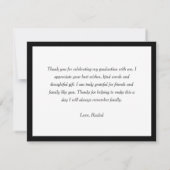 大学院スクリプトブラックありがとう ノートカード (裏面)