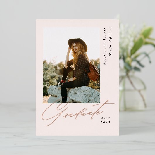 大学院スクリプト写真フォイル発表 箔招待状 (立ち正面)