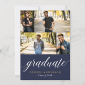 大学院スクリプト写真卒業パーティー招待状 招待状 (正面)