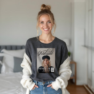 大学院スクリプト写真雑誌の卒業 トライブレンドTシャツ