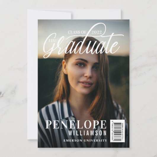 大学院スクリプト写真雑誌の卒業 招待状 (正面)