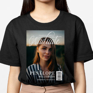 大学院スクリプト写真雑誌の卒業 Tシャツ