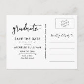 大学院スクリプト手書きかわいい弓ハート | フォト 案内ポストカード (裏面)