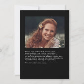 大学院スクリプト白黒卒業パーティーの写真 招待状 (裏面)