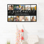 大学院スクリプト10フォトコラージーブラック卒業 横断幕 (インサイチュ)