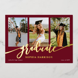 大学院スクリプト3写真ブルゴーニュ卒業 箔招待状