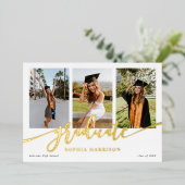 大学院スクリプト3写真卒業 箔招待状 (立ち正面)