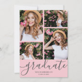 大学院スクリプト4フォトピンク卒業 案内状 (正面)
