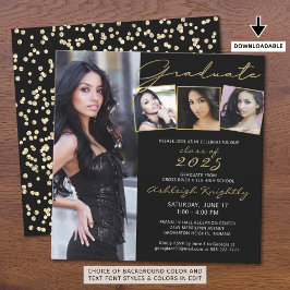 大学院スクリプト4フォトブラック金ゴールド紙吹雪