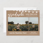 大学院スクリプ素朴トKraft紙日付の保存 案内ポストカード (正面/裏面)