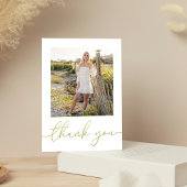 大学院スタイリッシュ金ゴールドタイポグラフィのスクリプト写真 ポストカード