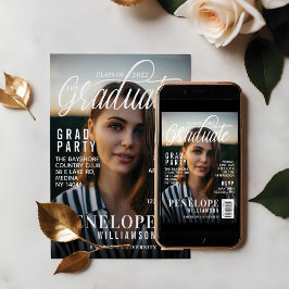 大学院スタイリッシュ雑誌表紙フォトグラードパーティー 招待状