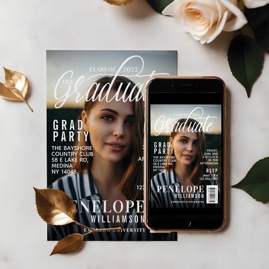 大学院スタイリッシュ雑誌表紙フォトグラードパーティー 招待状