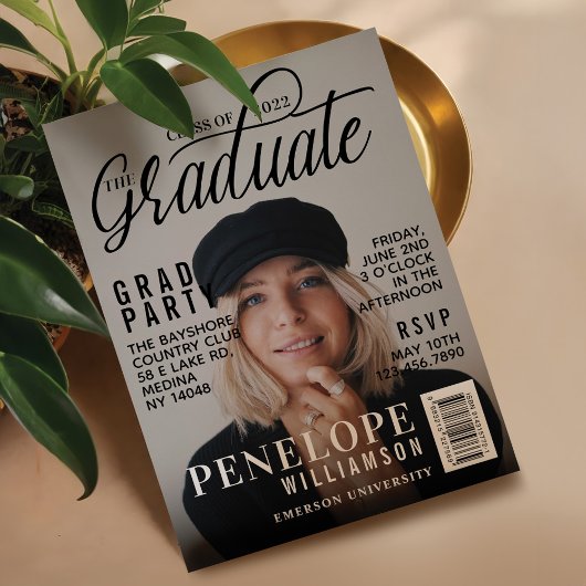 大学院スタイリッシュ雑誌表紙フォトグラードパーティー 招待状