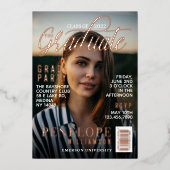 大学院スタイリッシュ雑誌表紙フォトグラードパーティー 箔招待状 (正面)