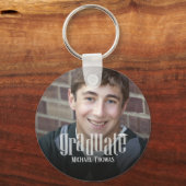 大学院タイポグラフィ卒業写真シンプル キーホルダー (正面)