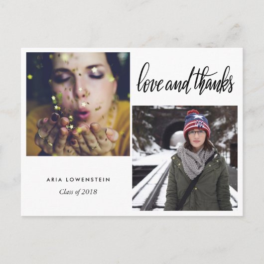 大学院タイポグラフィ愛感謝していと | 2枚 案内ポストカード (正面)