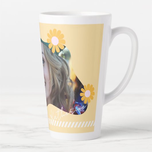 大学院デイジー写真ベージュ カフェラテマグ (右)