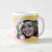 大学院デイジー写真ベージュ ジャンボコーヒーマグカップ (正面右)