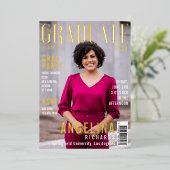 大学院トレンディー誌はグラードパーティー 箔招待状 (立ち正面)