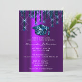 大学院ドリップスパープルネイビーCap3D効果Glamパーティー 招待状 (スタンド正面)
