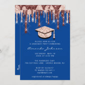 大学院ドリップバラ金ゴールドキャップ3Dグラムブルー王室のブルー 招待状 (正面/裏面)