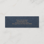 大学院ネイビー金ゴールド法科卒業 スキニー名刺 (裏面)