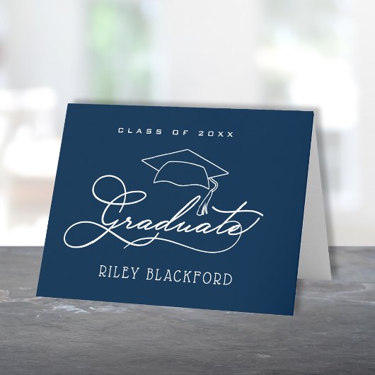 大学院ハットネイビーブルー ノートカード