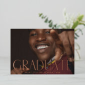 大学院バラホイル押し写真2023 箔招待状 (立ち正面)