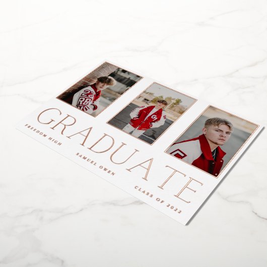 大学院バラ金箔フォトフレーム発表 箔招待状 (回転した状態)