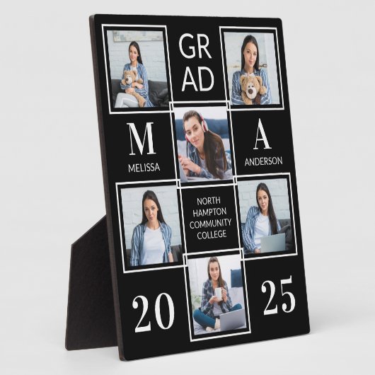 大学院パーソナライズされたブラックフォトコラージュPl フォトプラーク (側面)
