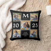 大学院パーソナライズされたモノグラム写真コラージュ クッション (ブランケット)
