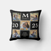 大学院パーソナライズされたモノグラム写真コラージュ クッション (裏面)
