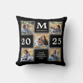 大学院パーソナライズされたモノグラム写真コラージュ クッション (正面)