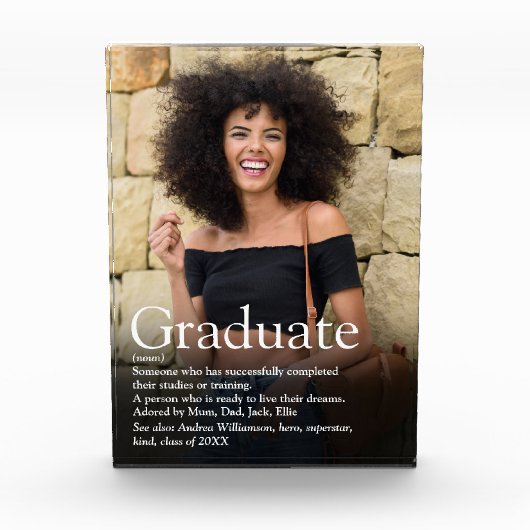 大学院パーソナライズされた写真定義引用文 フォトブロック (正面)