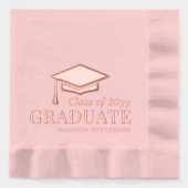 大学院パーソナライズされた名授与 箔ナプキン (正面)