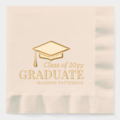 大学院パーソナライズされた名授与 箔ナプキン (正面)